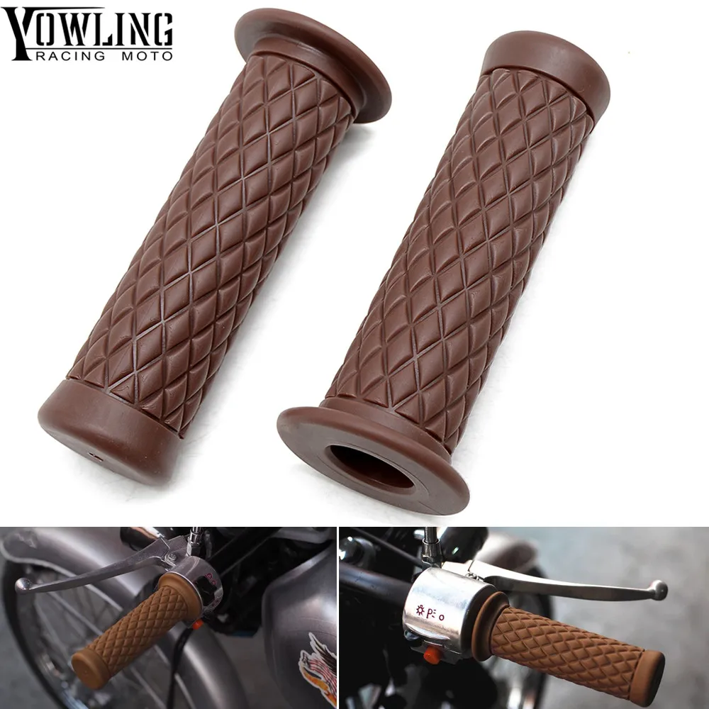 Новые винтажные ручки для Кафе Racer резиновая ручка бар 7/8 &quot22 мм Davidson Sportster XL883 XL1200