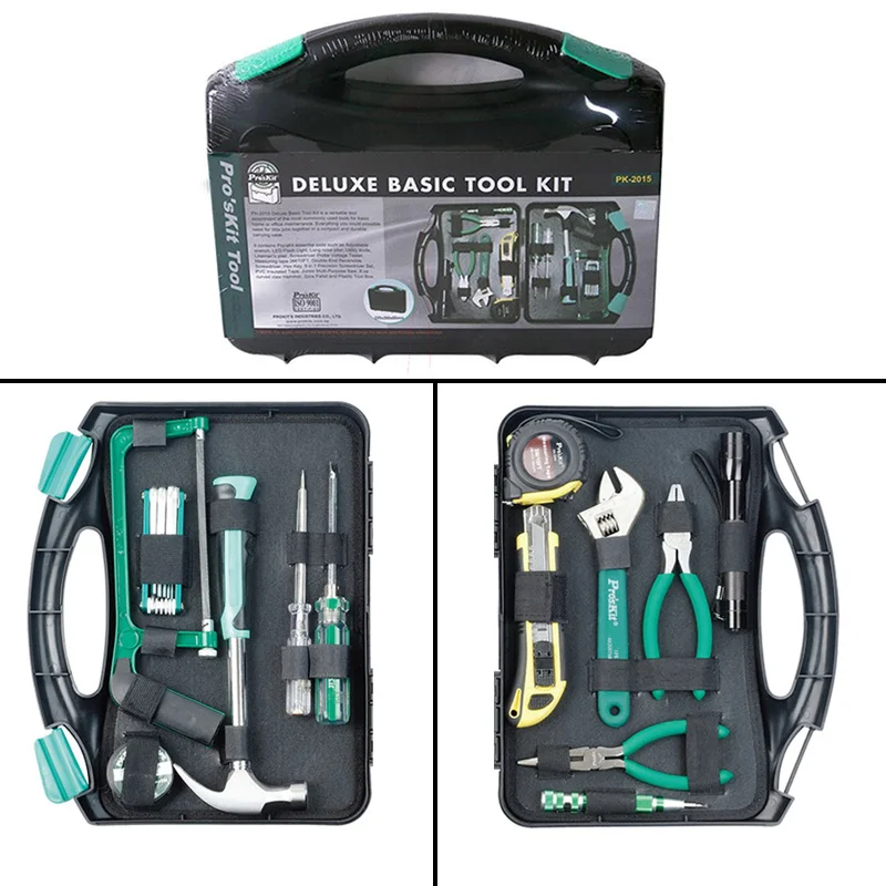 Pro'sKit PK- набор инструментов PK-2086B ящик для инструментов Набор для паяльника, пистолет для инструментов коробка для набора инструментов плоскогубцы отвертка набор гаечных ключей
