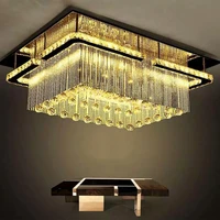 jmmxiuz new rectangular led chandelier ceiling mounted crystal light hearth chandeliers sales promotion