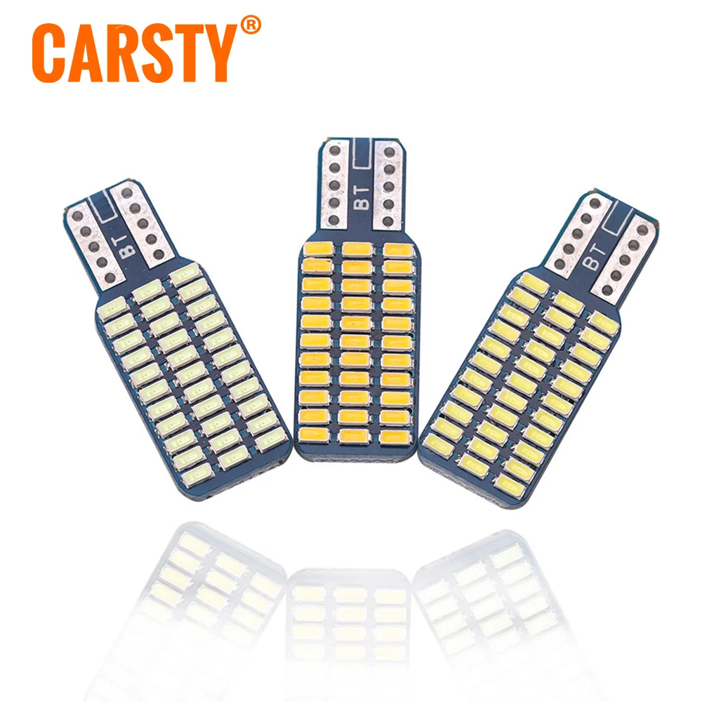 Carsty 2x W5w светодиодный T10 Canbus лампы 3014 автомобиль 168 194 номерной знак ствола зазор