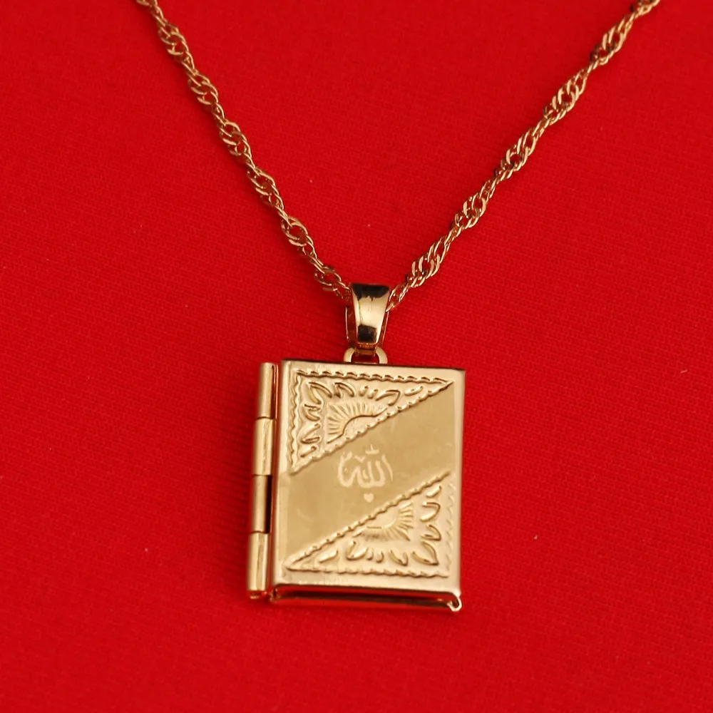 Allah исламское ювелирное ожерелье для женщин и мужчин золотого цвета винтажный