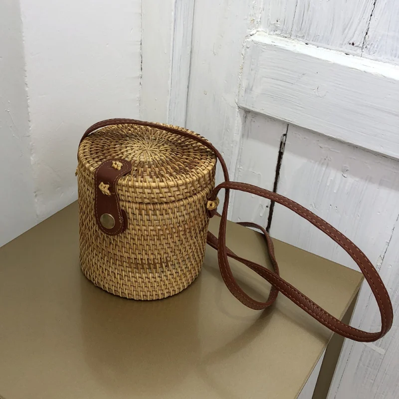 Модные круглые соломенные сумки женские сумки богемные Ротанговые сумки через плечо ручной работы Тканые Пляжные круговые сумки