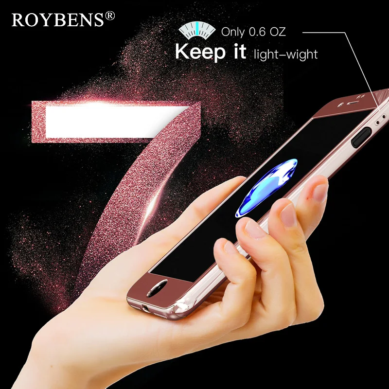 For iPhone 7 Case Luxury 360 Plating Mirror for Plus Ultra Thin Smooth Glossy Shockproof Cover iPhone7 4.7 5.5 |
