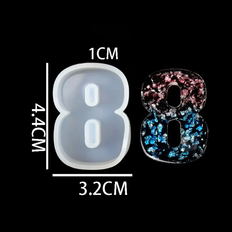 

10 Pcs/set Crystal Epoxy Digital Silicone Mould DIY Handmade Jewelry Creative Pendant Model UV Mold