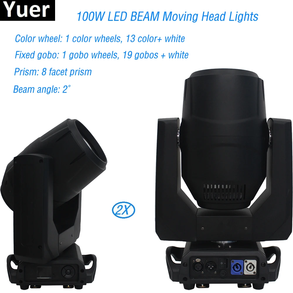 

2 шт./лот Flightcase packge 100 Вт LED DMX gobo Moving Head Spot Light Club DJ Stage Lighting Party Disco Moving heads Light