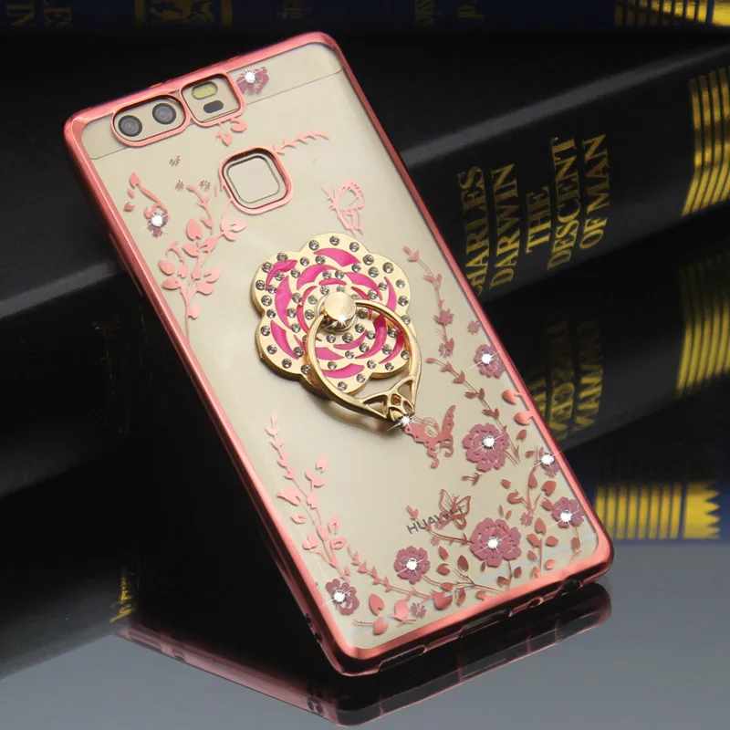 Задняя крышка для huawei P8 P9 P10 Lite Nova Plus 2017 Royal Luxury кремния кристалл алмаза блеск ТПУ