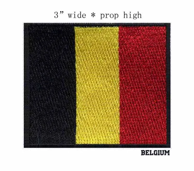 Belgium 17B 1 шт., ширина 7,62 см, флаг страны, нашивки, нашивки, вышитые, США, Великобритания, Франция, Египет, флаг, тактические, военные, железные нашивки, армейская аппликация - Цвет: Belgium 17B