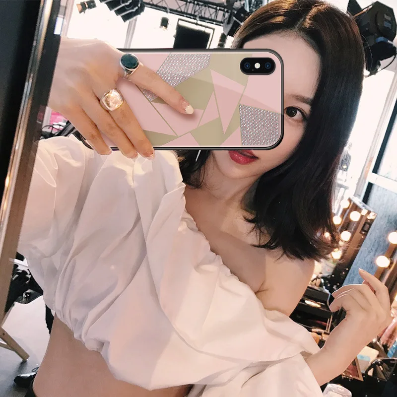 Чехол для iPhone XS MAX большой V с L сумкой новый полноразмерный чехол со стразами