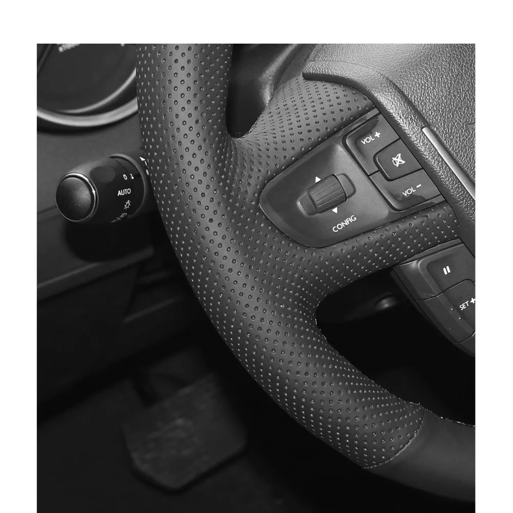 Сшитый вручную PU Micro Fiber Кожаный чехол рулевого колеса автомобиля для Peugeot 508 2011 2008