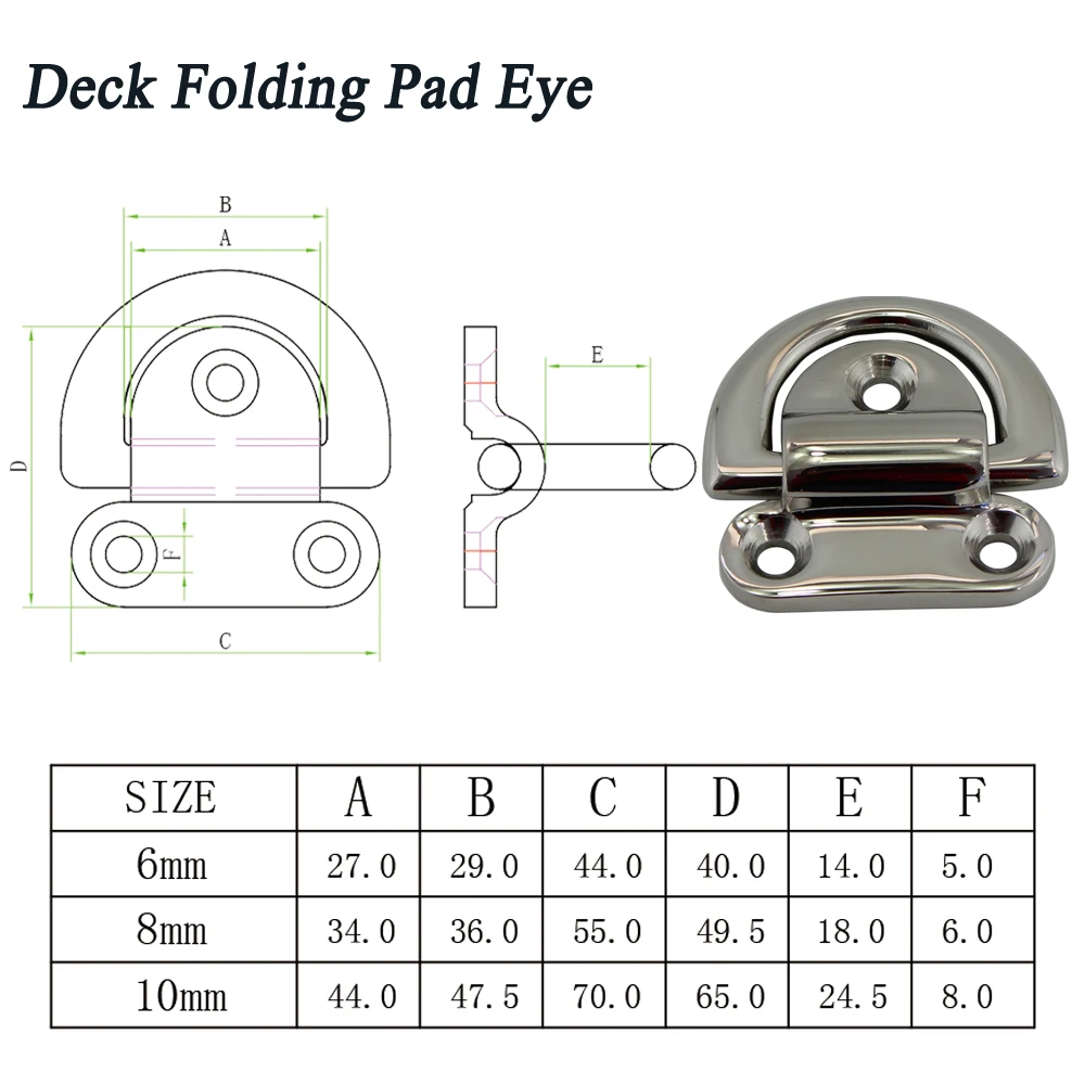 Складная подставка из нержавеющей стали с D образным кольцом зеркальная 316