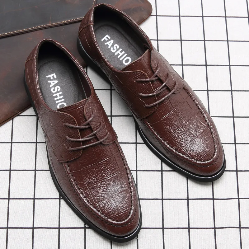 Новые весенние мужские туфли деловые кожаные тонкие для отдыха | Обувь