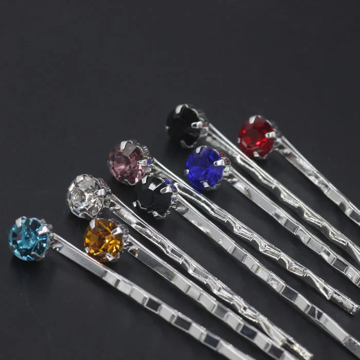 8 мм шпильки &quotБобби&quot с цветными кристаллами горный хрусталь ободок для женщин