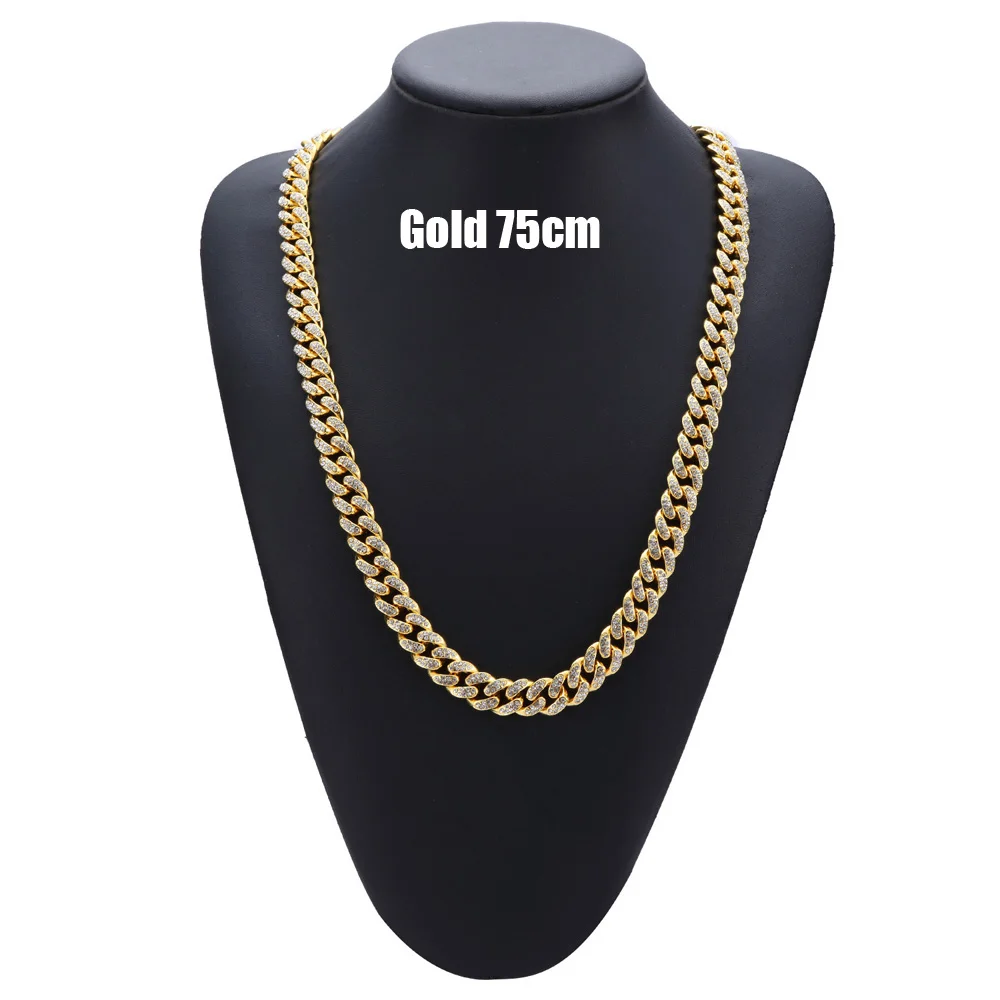 

New Arrival MIAMI CUBAN LINK Full Cubic Zirconia Necklace Hip Hop Bling Jewelry Hipster Men Women Curb Clasp Gold Chain