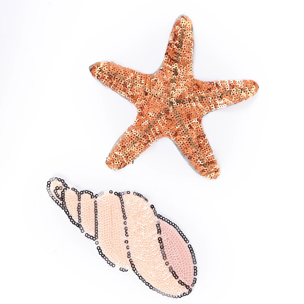 Новинка 1 шт. ракушки морской звезды пайетки пришитые патчи для одежды сделай сам