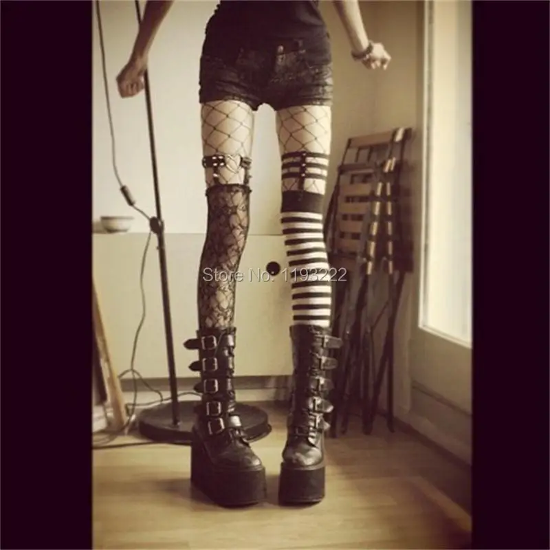 Подвязка для ног в стиле Харадзюку крутой эластичный кожаный пояс чулок ручной