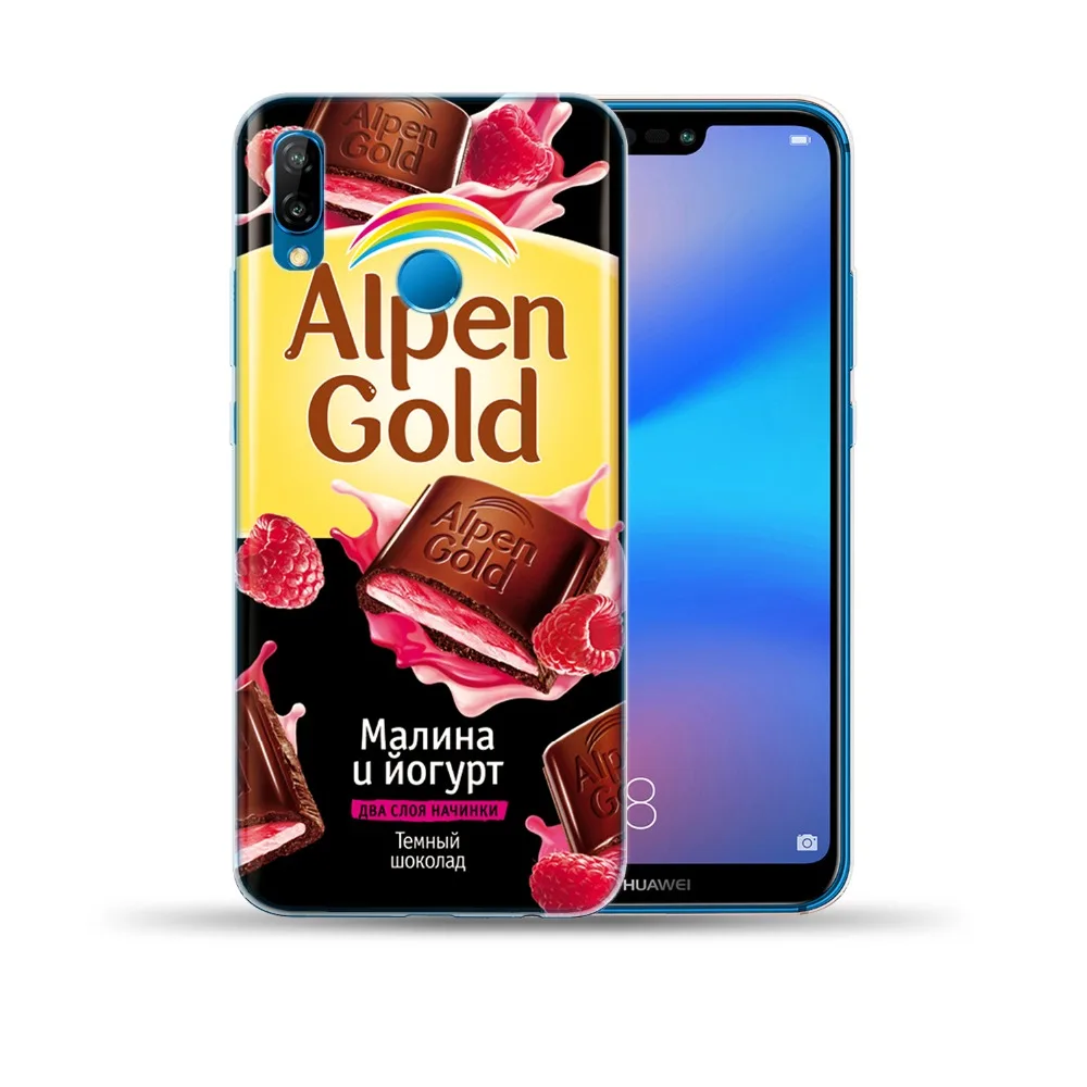 Мягкий ТПУ чехол с забавным шоколадом для Huawei P8 P9 P10 P20 Lite P30 Pro силиконовый Mate 10 20