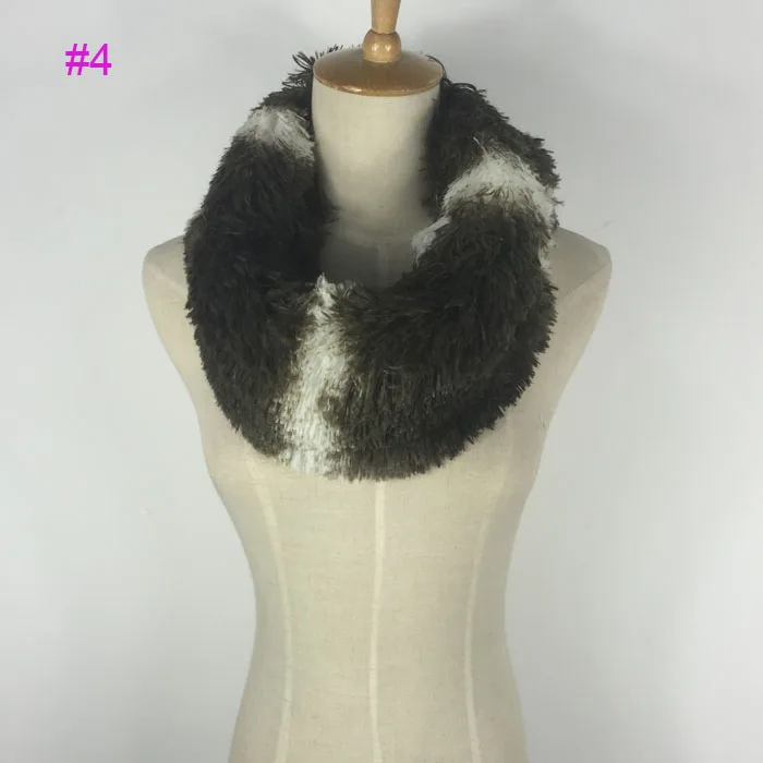 Высокая мода новый дизайн искусственный мех ЗИМА бесконечный петлевой шарф