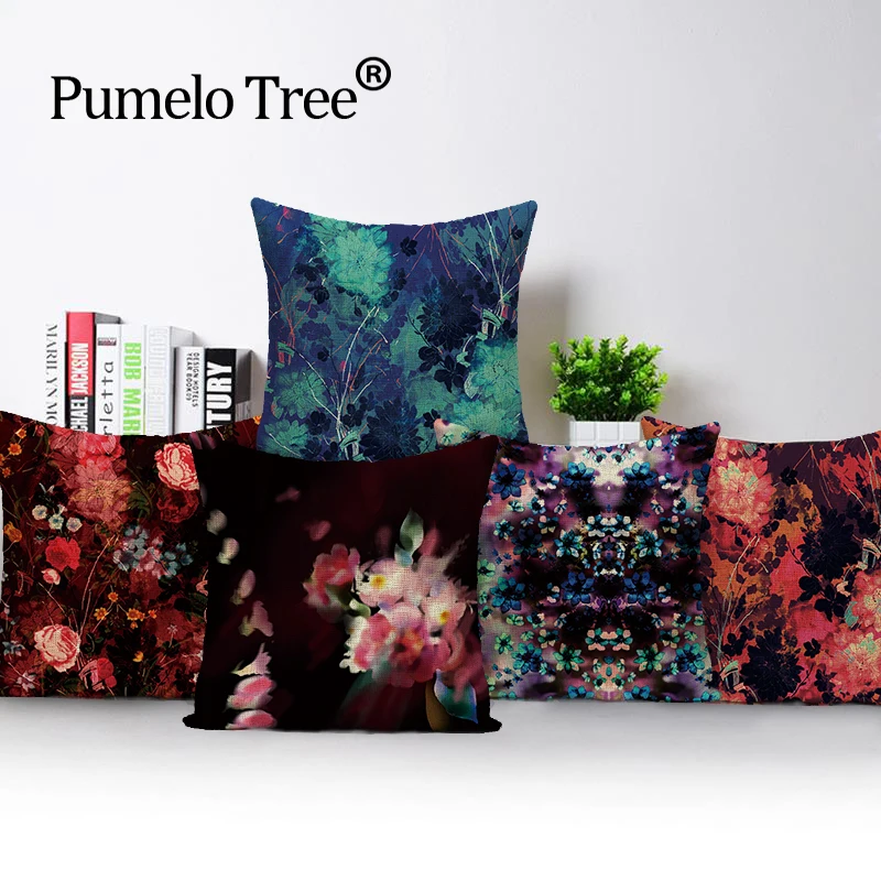 Роскошная Подушка с красным цветком декоративные подушки для дивана