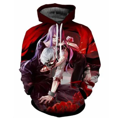 Одежда с надписью Tokyo Ghoul 3D мультфильм толстовки капюшоном Для женщин мужчин