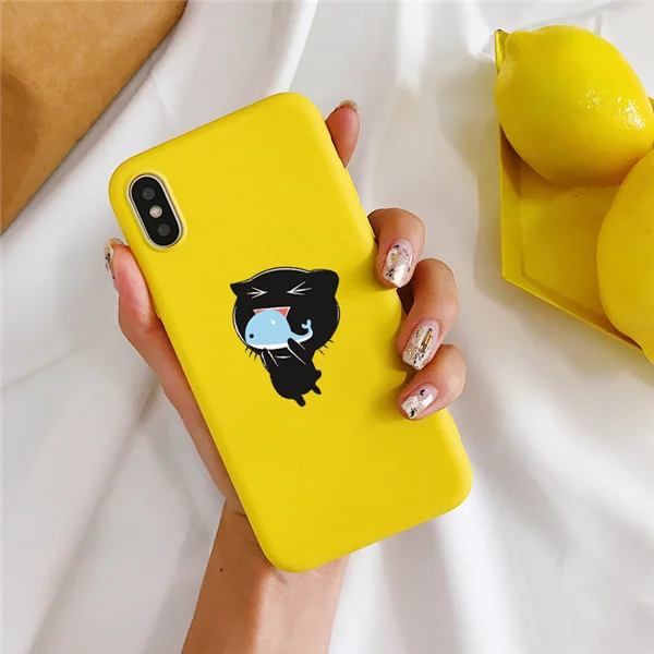 Yellow-3207 Мягкий ТПУ чехол для телефона с милым рисунком динозавра конфет для iphone 7 8 Plus 5 5S 6 6S 7Plus X XR XS MAX The Lion King - Цвет: Yellow-3207