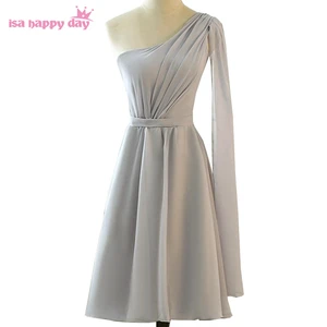 bridesmaid sexy hot womens one shoulder bridemaids robes party dresses gray bridesmaids dress chiffon for weddings H4265 bridesmaid sexy hot womens one shoulder bridemaids robes party dresses gray bridesmaids dress chiffon for weddings H4265