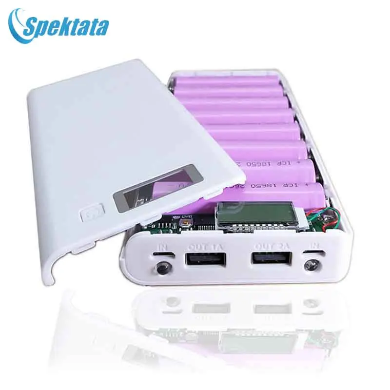 ABOLFAZL горячая Распродажа 5V Dual USB Автомобильное зарядное устройство 8*18650 Power Bank