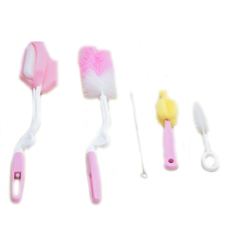Cepillo de limpieza de esponja multifuncional, herramienta de lavado dom&eacute;stica para biberones de beb&eacute;, 5 unids/set por juego-2