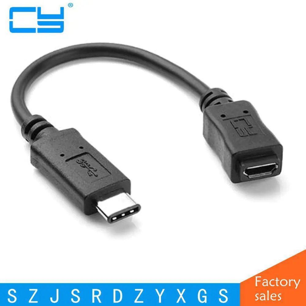 Реверсивный дизайн USB 3 0 1 Тип C Штекерный разъем к Micro 2 гнездовой кабель для