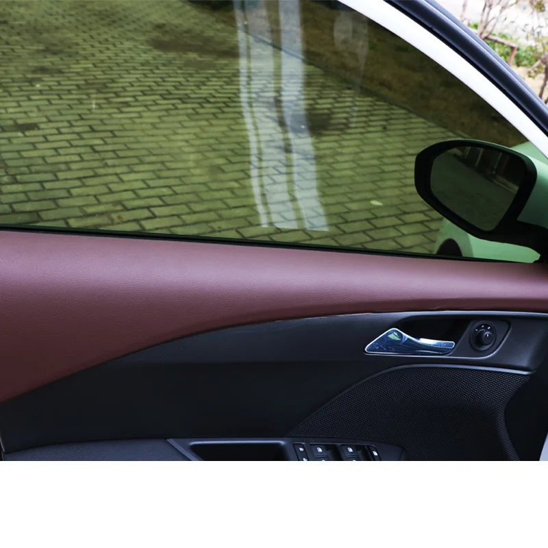 leather brown Lsrtw2017 Кожаный Автомобильный Брелок с внутренней двери накладки на панель для Chevrolet Cavalier - Color Name: leather brown