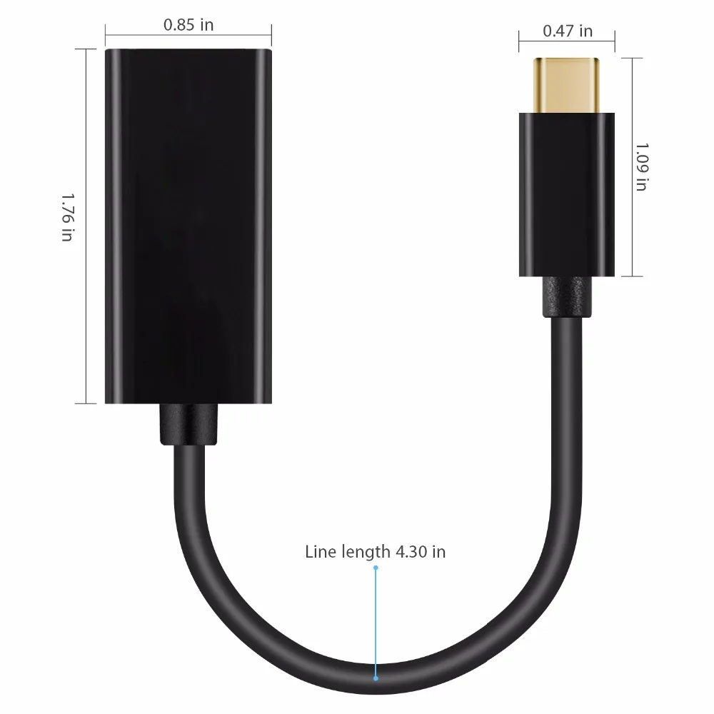 JZYuan USB C 3 1 к HDMI кабель типа папа Женский 4 60 Гц адаптер конвертер для MacBook ChromeBook DELL