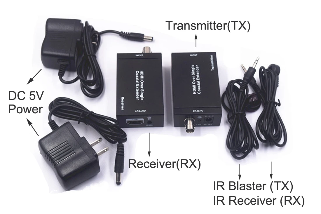 HDMI удлинитель Luiizans с одним коаксиальным кабелем ИК на 100 м/1080 футов P сигнала