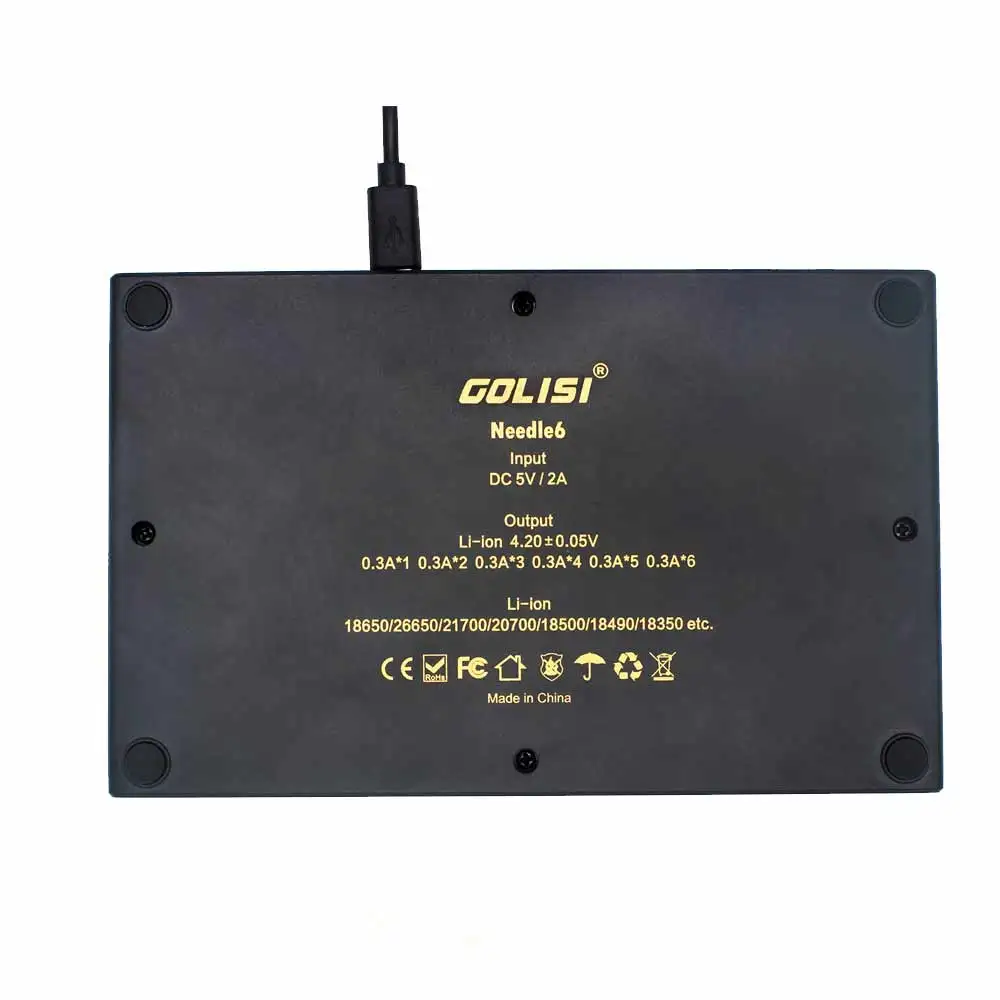 GOLISI Needle I6 USB Зарядное устройство s для 6 слотов Перезаряжаемые Батарея с зарядка