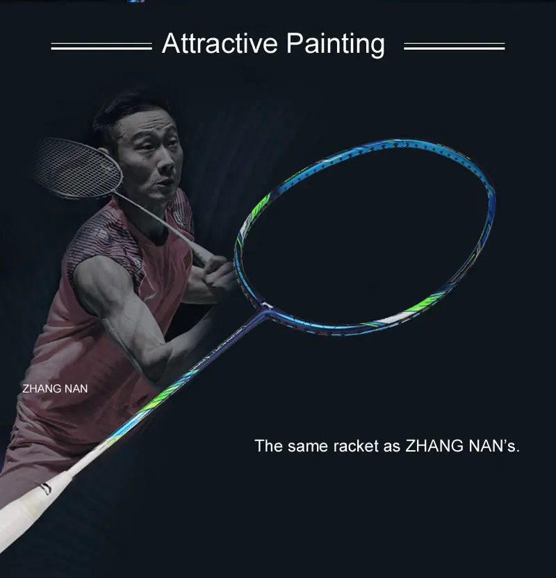 Li-Ning AERONAUT 7000/7000C профессиональная ракетка для бадминтона Zhang Nan подкладка одна ракетка без шнура AYPM452/AYPM442 ZYF311