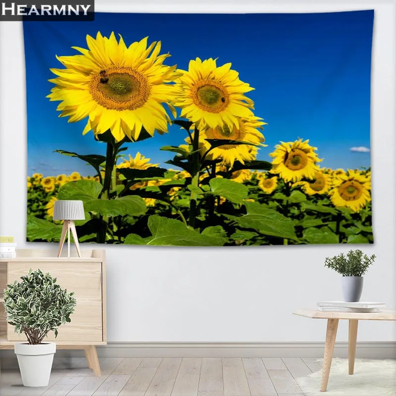 Настенный подвесной гобелен HEARMNY в виде подсолнуха листы домашние декоративные