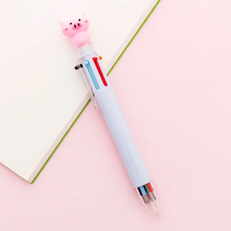 Kawaii розовый единорог 6 цвета, шариковая ручка для девочек; детская одежда для сна розового цвета с сердцем "," Сова "," кошка "Поросенок ручки канцелярские милые офисные школьные принадлежности, блокноты - Цвет: blue pig