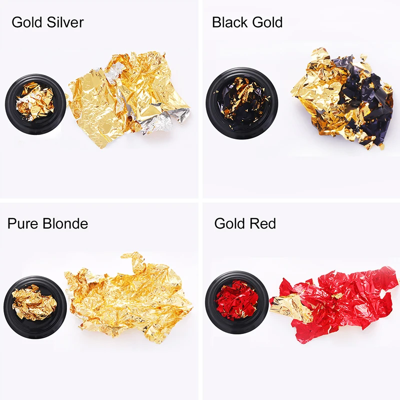 Фольга бумажные наклейки для ногтей красочные блестящие золотые серебряные