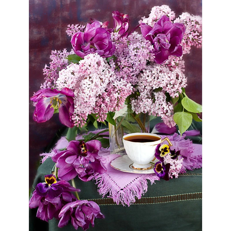 YIKEE diamond painting Coffee flower embroidery diy children K169 | Diamond Painting Cross Stitch