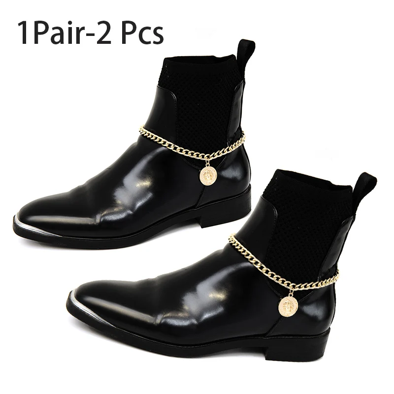 1 Pair Golden SHIXIN/модные очаровательные браслеты на щиколотке с монеткой в виде Александера для женщин; Современные сандалии; ботинки на высоком каблуке; женская обувь с украшением в виде цепочки на лодыжке - Окраска металла: 1 Pair Golden