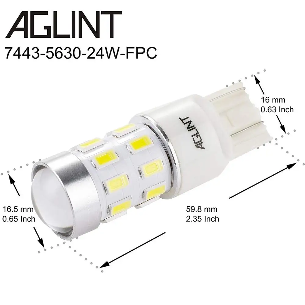 2 светодиодный т. Автомобильные светодиодные лампы 7440 W21/5W 7443 5630 24SMD 12 24