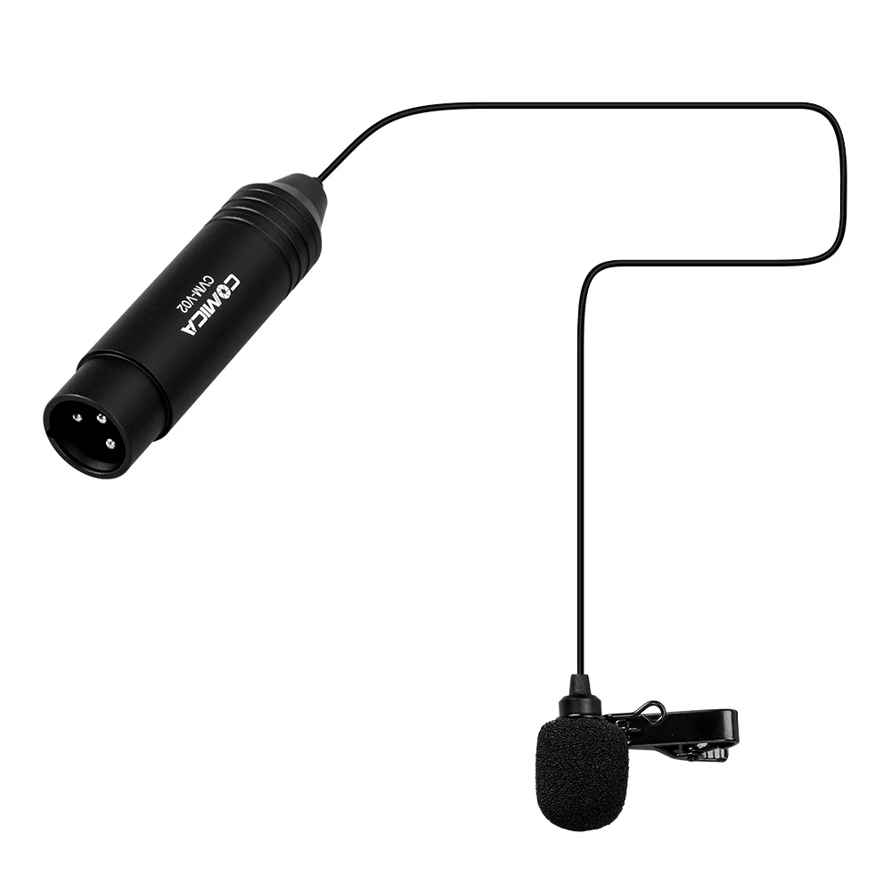 CoMica CVM-V02XLR Phantom Power Omnidirctional Lavalier микрофон для вещания Встроенный отворот клип не