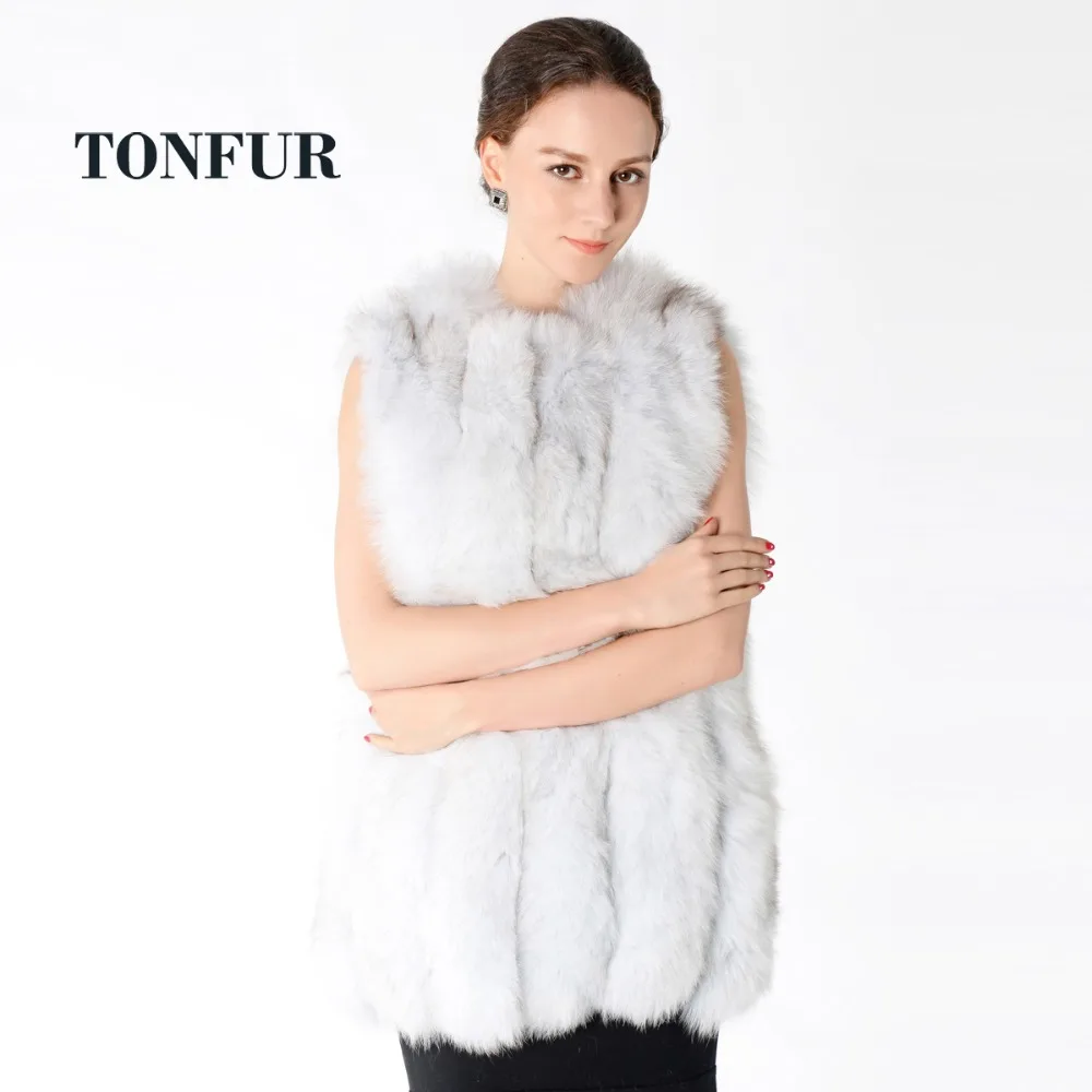 Женский меховой жилет из цельного натурального Лисьего меха NT503 | Женская одежда