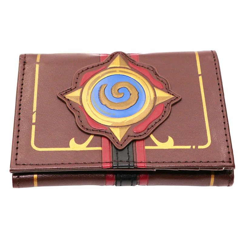 Бумажник из тисненой кожи с логотипом Heroes of Warcraft Hearthstone, Мужские Складные кошельки с тремя отделениями