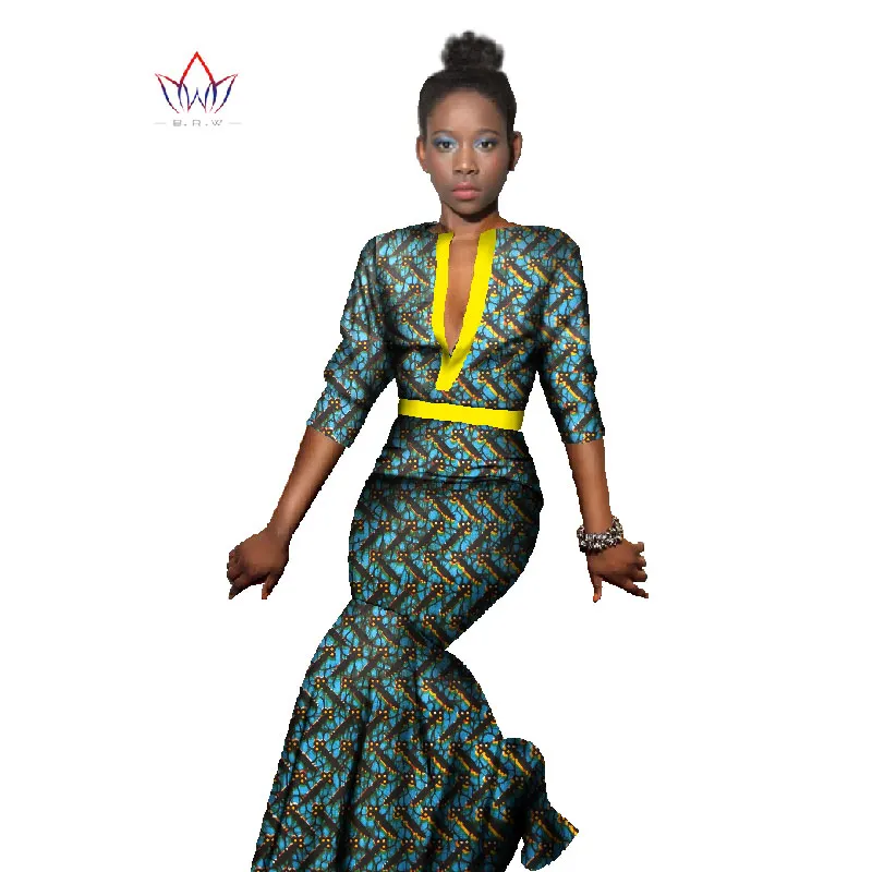 2017 осеннее платье комплект из 2 предметов для женщин длинная рубашка Дашики юбка