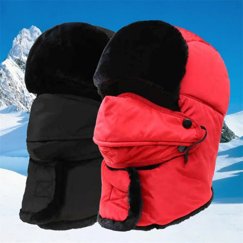 

CKAHSBI Winter Hat Men And Women Outdoor Velvet Thickening Mountaineering New Warm Cold Cap Protection Ear Ski Cap