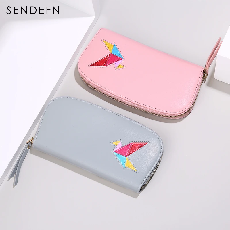Vivid Bird Split Leather Wallet Women Purse Brand Coin New Female Long For iPhone | Багаж и сумки