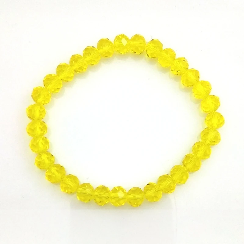 

Wholesale 20pcs Yellow 8mm Faceted Crystal Beaded Bracelet Stretchy Bracelets Free Shipping
