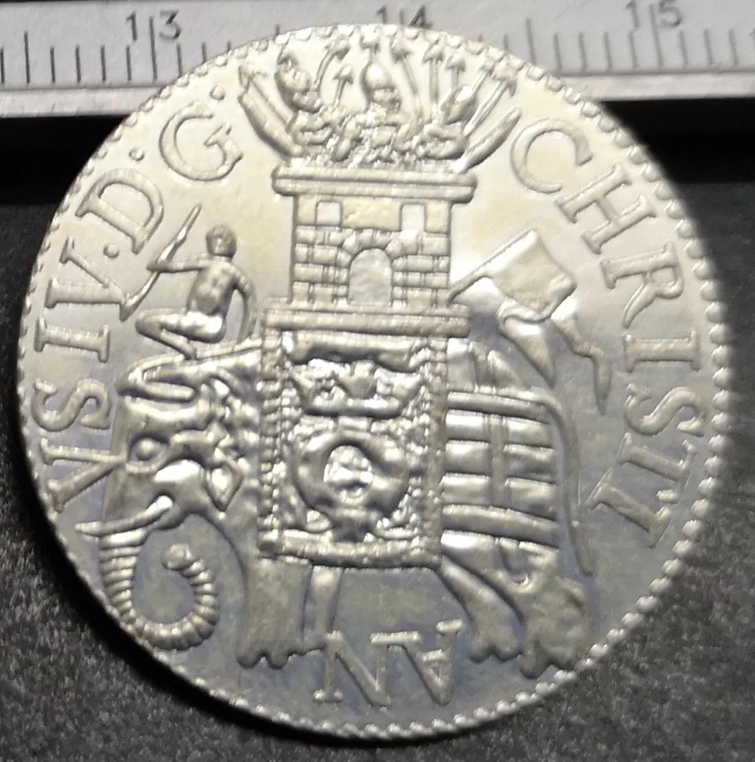 1603 Дания 4 Solidi/Skilling Кристиан IV большая проблема Посеребренная КОПИЯ монета
