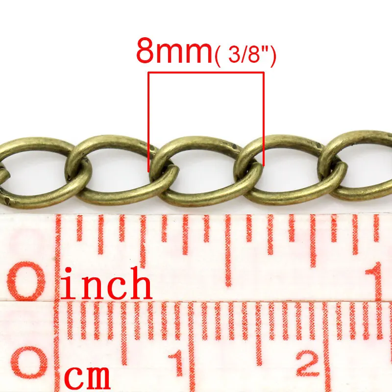 DoreenBeads Link цепь из античной бронзы 8х5 мм 3 м (B27156)|chain lock|chain stickerchain silver |