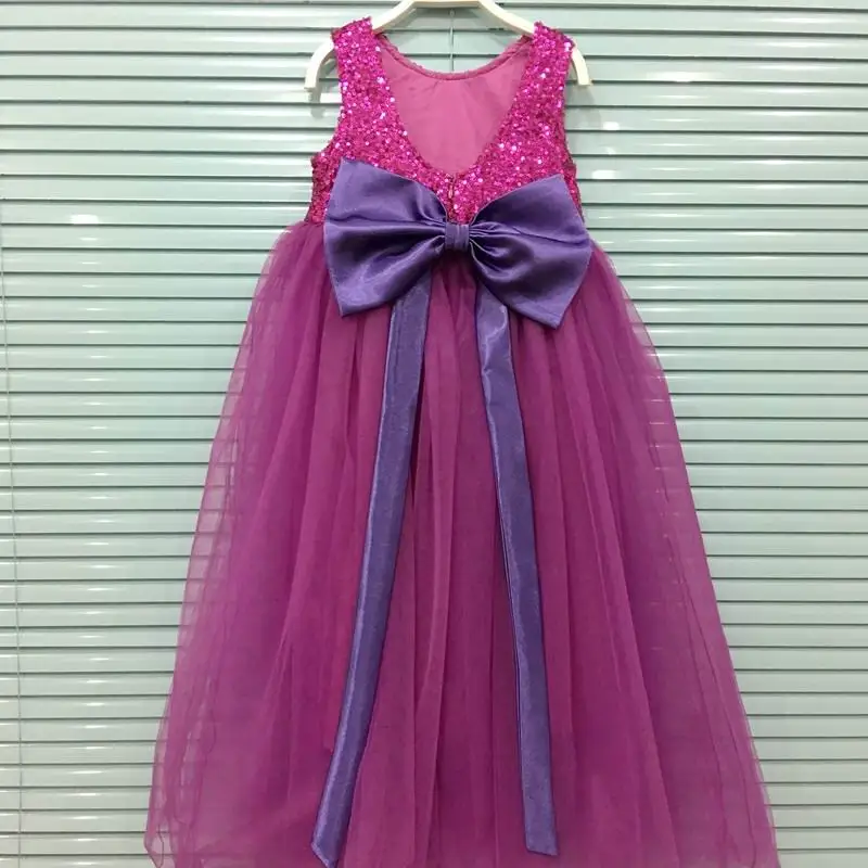 Wholesale Girls sequins tutu dresses Baby Big Bow shining wedding and evening New Year Dress Children Clothing E17129 | Детская одежда