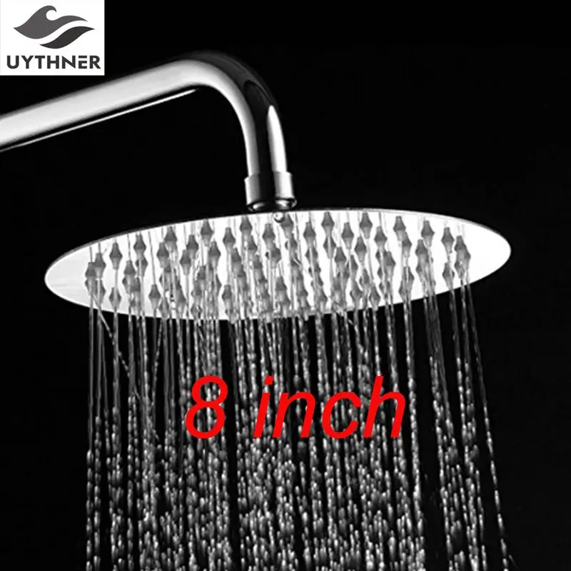 Uythner современный круглый дождевой 8 &quotхром лак ультра тонкая душевая головка